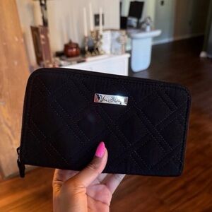 Vera Bradley Black Quilted Zip Wallet